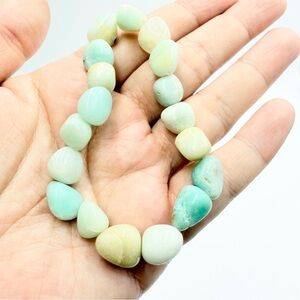 Natural Mint Green Amazonite Beaded Bracelet